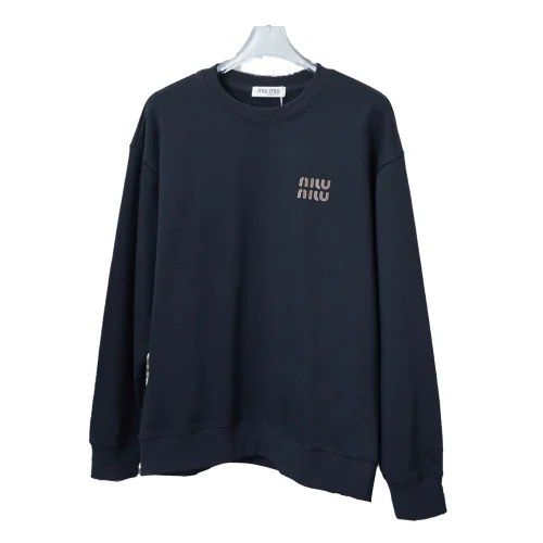 Свитшот Miu Miu Frontside Volumetric Brown Logotype "Navy Blue"