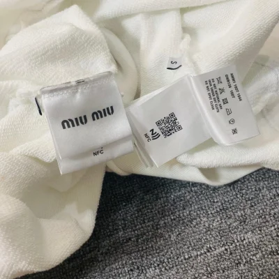 Свитшот Miu Miu Frontside Contrast Black Logo Miu Miu "White" фото № 5