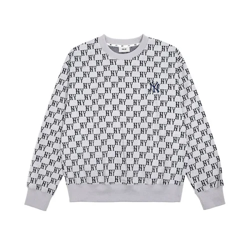 Свитшот MLB With Letter Print And Logo Patch "White/Gray"