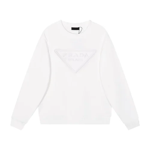 Свитшот Prada Leather Large Logo "White"