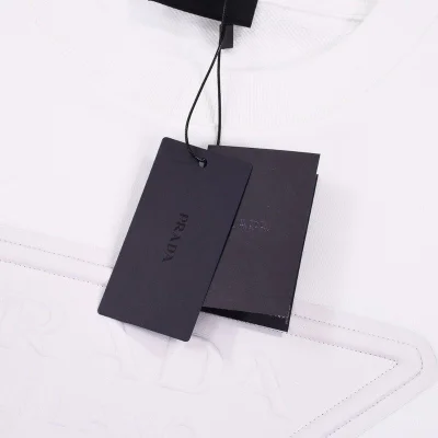 Свитшот Prada Leather Large Logo "White" фото № 2