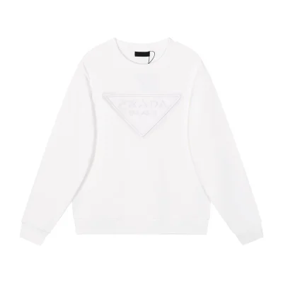 Свитшот Prada Leather Large Logo "White" фото № 7