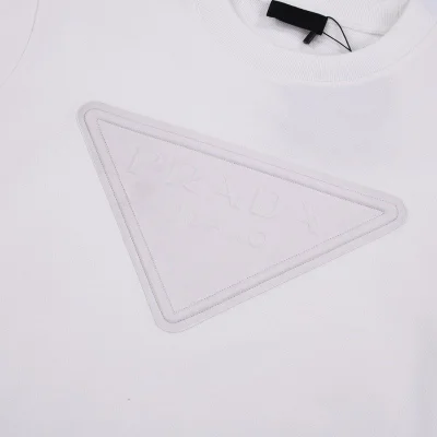 Свитшот Prada Leather Large Logo "White" фото № 8