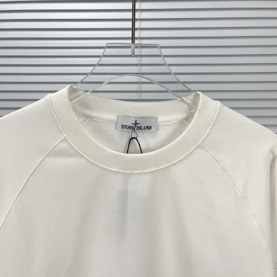 Свитшот Stone Island With Brand Logo On The Sleeve - Monochrome "White" фото № 2