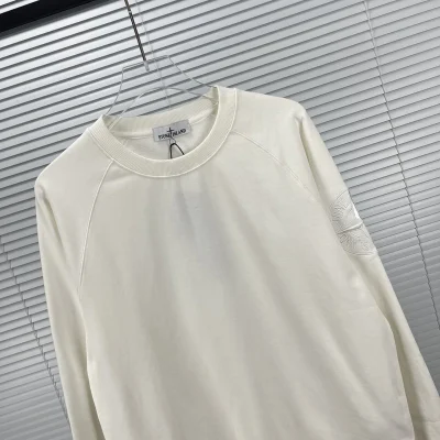 Свитшот Stone Island With Brand Logo On The Sleeve - Monochrome "White" фото № 5