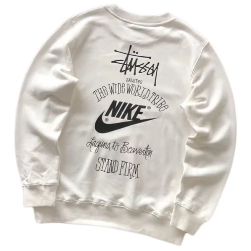 Свитшот Stussy Logo Inscription And Nike Logo "White"