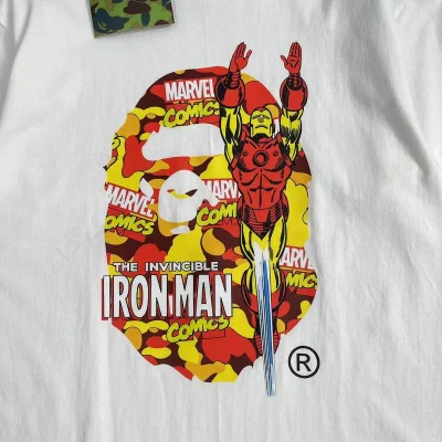 Футболка A Bathing Ape Marvel Comics "White" фото № 4