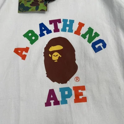 Футболка A Bathing Ape With Text Logo - Multicolored Letters "White" фото № 3