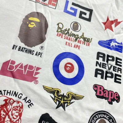 Футболка A Bathing Ape Variety Of Logos "White" фото № 4