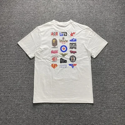 Футболка A Bathing Ape Variety Of Logos "White" фото № 5