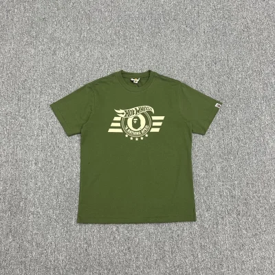 Футболка A Bathing Ape Inscription Hot Wheels "Green" фото № 4