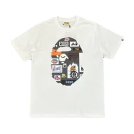 Футболка A Bathing Ape With Stickers "White"