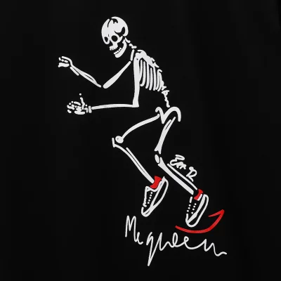 Футболка Alexander Mcqueen Dancing Skeleton "Black" фото № 2