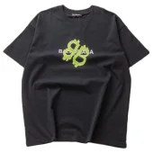 Футболка Balenciaga Front Inscription With Logo Symbols "Black"