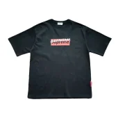 Футболка Balenciaga X Supreme Plaque With Text Logos "Black"