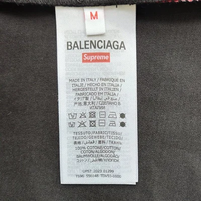 Футболка Balenciaga X Supreme Plaque With Text Logos "Black" фото № 2 Футболка Balenciaga X Supreme Plaque With Text Logos "Black" фото № 2