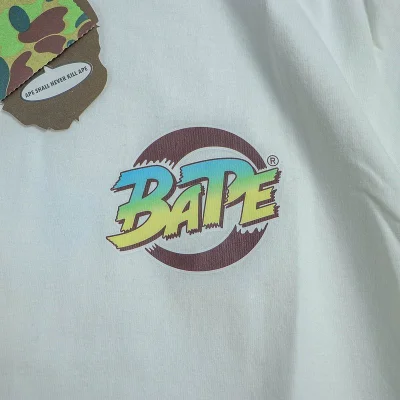Футболка Bape Big Colorful Back Logo With Karatekas "White" фото № 4