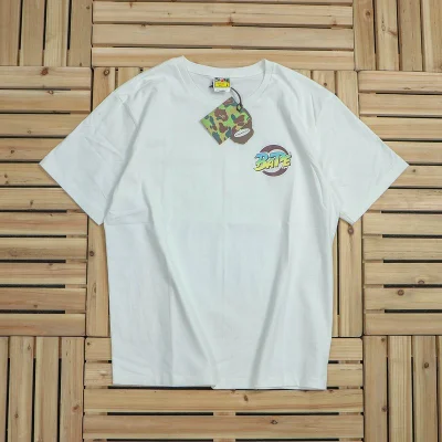 Футболка Bape Big Colorful Back Logo With Karatekas "White" фото № 2