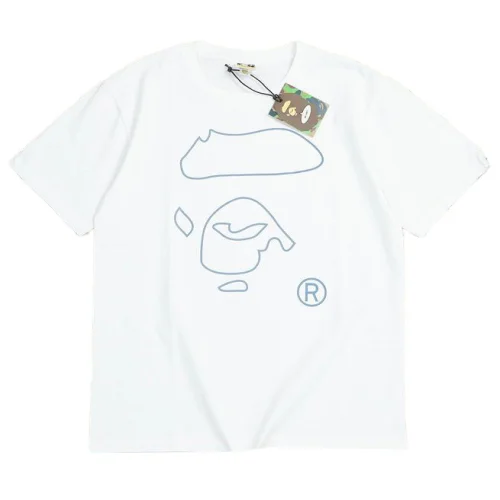 Футболка BAPE Line Ape Face "White"