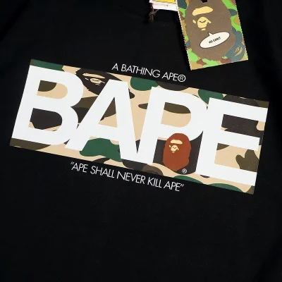 Футболка Bape Inscription Ape Shall Never Kill Ape "Black" фото № 4