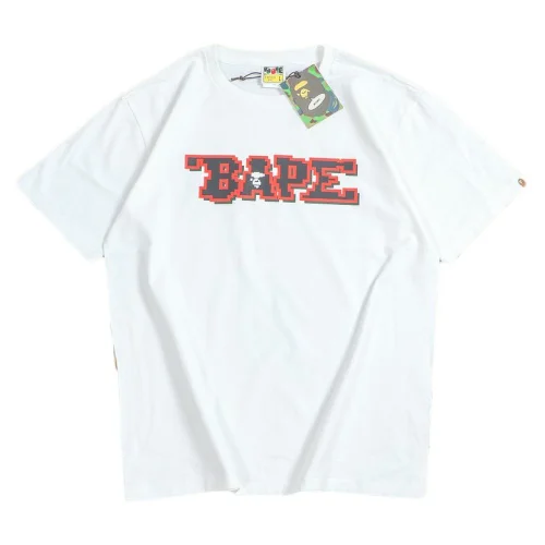 Футболка Bape Pixel Logo With Ape "White"