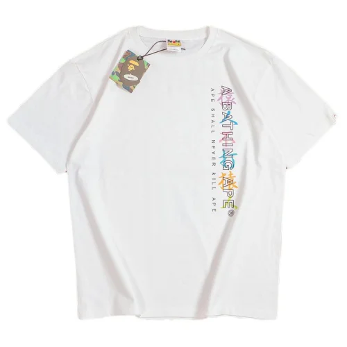 Футболка Bape Rounded Hieroglyph Print Back "White"