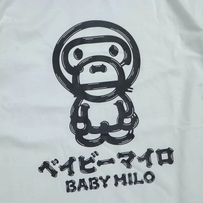 Футболка Bape Little Monkey With Hieroglyphs "White" фото № 3