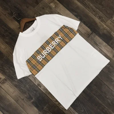 Футболка Burberry With Cage-Style Stripe "White" фото № 3