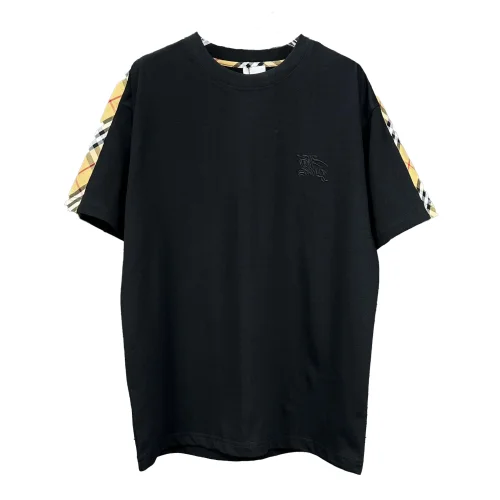 Футболка Burberry Checked Print On The Shoulders "Black"