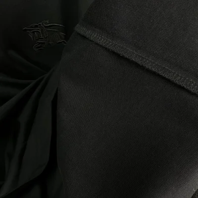 Футболка Burberry Checked Print On The Shoulders "Black" фото № 4