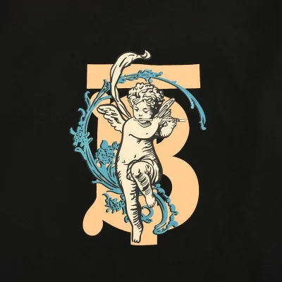 Футболка Burberry Logo With An Angel "Black" фото № 2