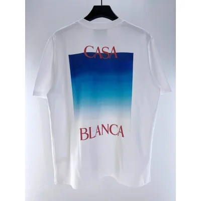 Футболка Casablanca Red Frontside Logo Gradient Of Blue "White" фото № 6