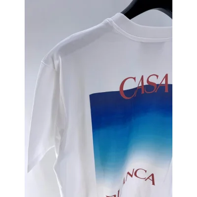 Футболка Casablanca Red Frontside Logo Gradient Of Blue "White" фото № 5