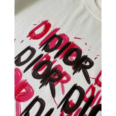 Футболка Christian Dior Black And Pink Text Print "White" фото № 6