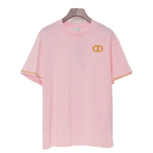 Футболка Christian Dior Edge Decorated By Stars And Small Logo Front "Pink"