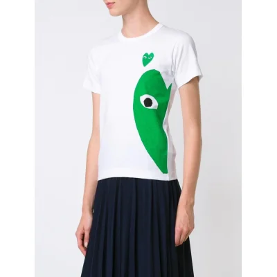 Футболка Comme des Garçons Play Green Side Alien Heart "White" фото № 8