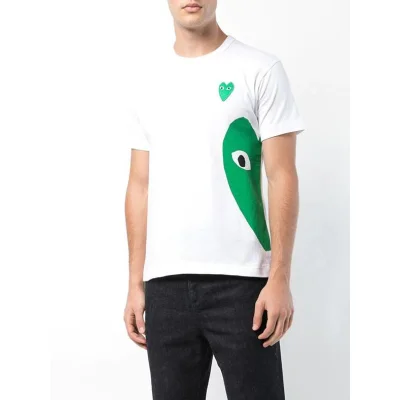 Футболка Comme des Garçons Play Green Side Alien Heart "White" фото № 7