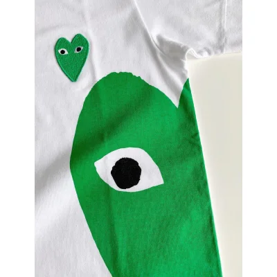 Футболка Comme des Garçons Play Green Side Alien Heart "White" фото № 3