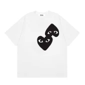 Футболка Comme des Garçons Play Double Red Heart Eyes "White"