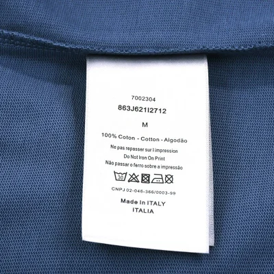 Футболка Dior With Designer Collar And Pocket "Blue" фото № 2