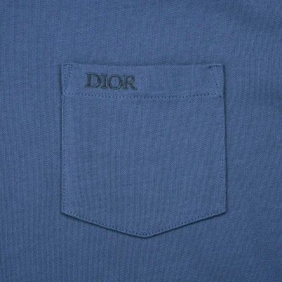 Футболка Dior With Designer Collar And Pocket "Blue" фото № 4