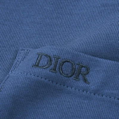 Футболка Dior With Designer Collar And Pocket "Blue" фото № 5