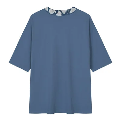 Футболка Dior With Designer Collar And Pocket "Blue" фото № 6