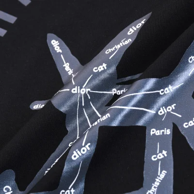 Футболка Dior Print Of Branded Cat "Black" фото № 5