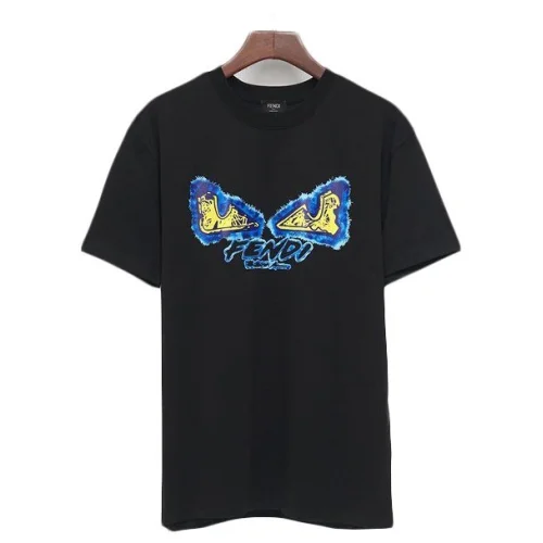 Футболка Fendi Colorful Triangles And Logo "Black"