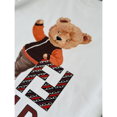 Футболка Fendi Bear And Logo "White" фото № 2