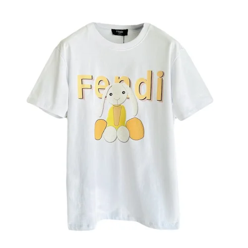 Футболка Fendi Print Of A Rabbit Toy "White"