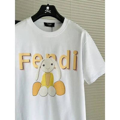 Футболка Fendi Print Of A Rabbit Toy "White" фото № 4