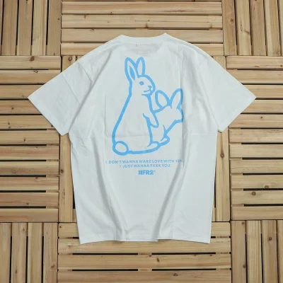 Футболка FR2 Print Two Rabbits In Square And Logo Front "White" фото № 2