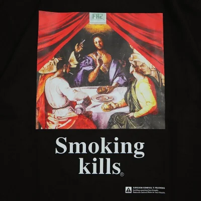 Футболка A Bathing Ape Smoking Kills "Black" фото № 4